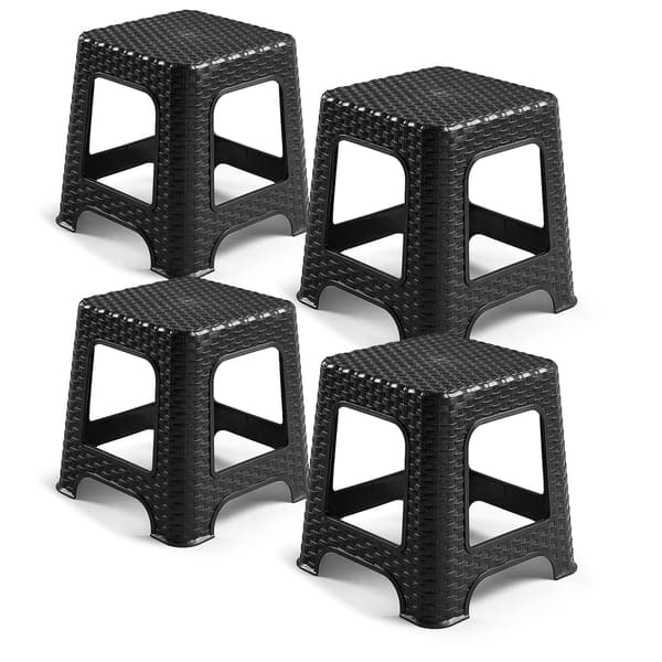 Stolar - Rattanmodell - 4-pack - Plast - Svart