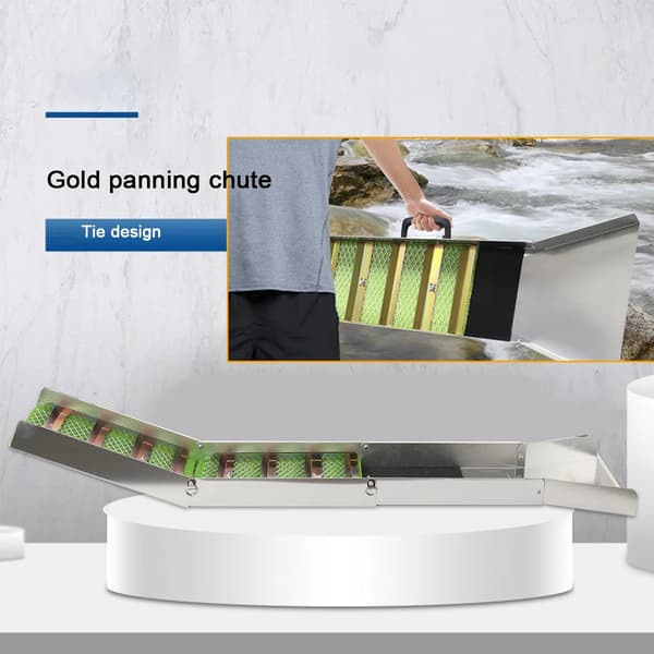 Guldrende - Sluice Box - Sammenklappelig - Aluminiumlegering - Bærbar - Til guldvask og prospektering