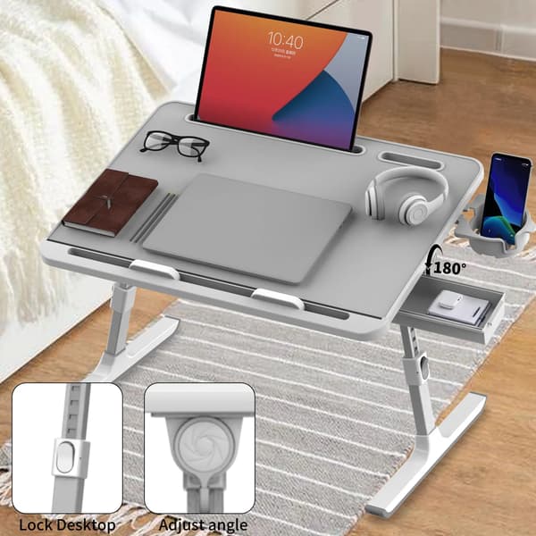 Laptopbord - Lapdesk - Sammenklappeligt - Højdejusterbart - Til Seng, Sofa og Gulv - Bærbart - Plastik - Table-B