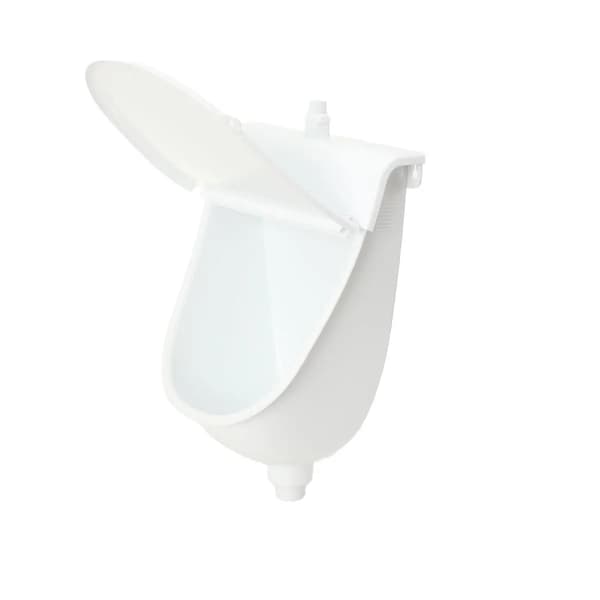 Vægmonteret urinal - Sensorstyret - Rustfrit stål - Tyngdeskyl - Til mænd - Med låg