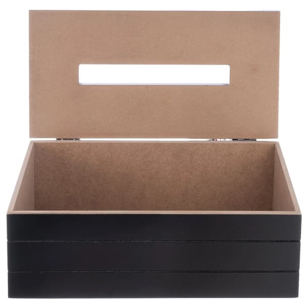 Tissueboks - Servietopbevaring - Træ - 25 x 13,5 x 9 cm - Sort