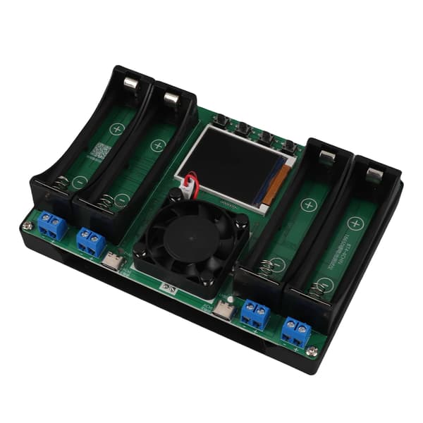 Batterikapacitets- og intern modstandstester - Husholdnings-batteritester - Digitalt display - Til litiumbatterier - CE-certificeret - Sort