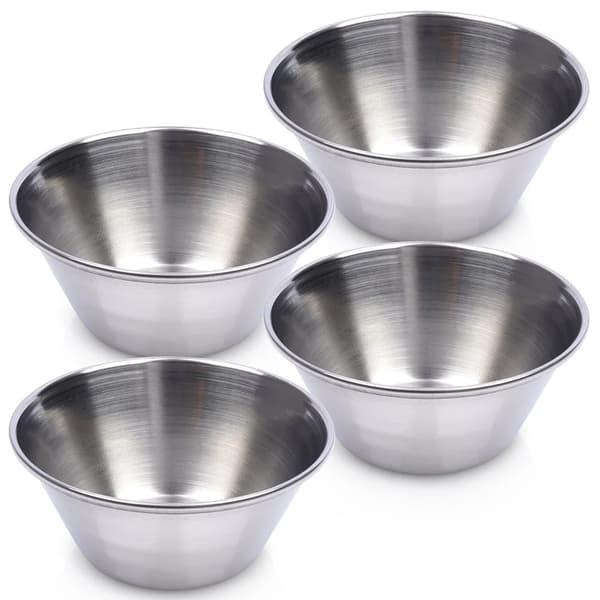 Dipskåle - Skåle til dipsauce - Stål - 40 ml - 6 cm - 4-pak - Sølv