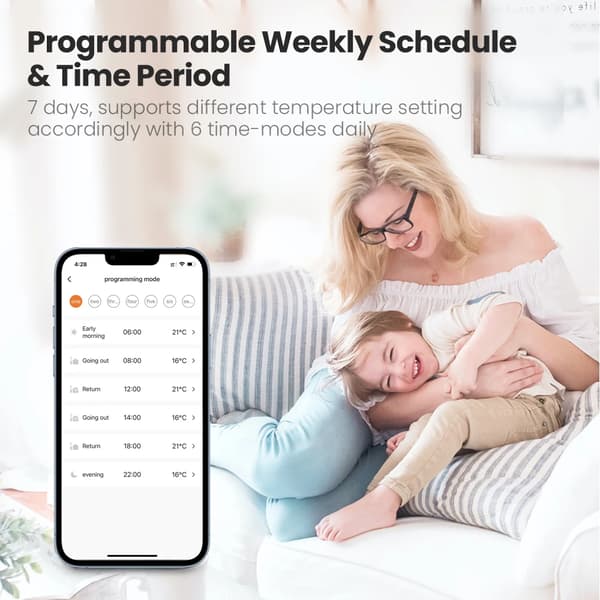 Smart radiatortermostat ZigBee - TRV06 ventil - App- og stemmestyring - Programmerbar - 3,7 V - Sæt 3 stk