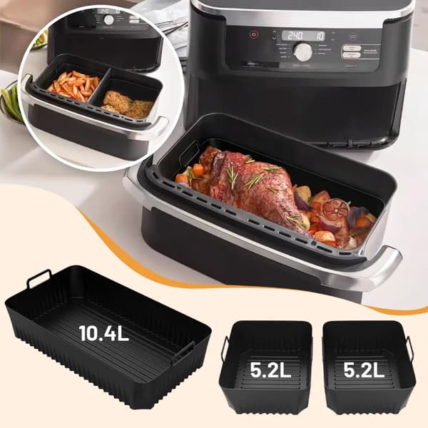 Silikoneforme til airfryer - Bageforme - 3 dele - Miljøvenlige - Til gratin