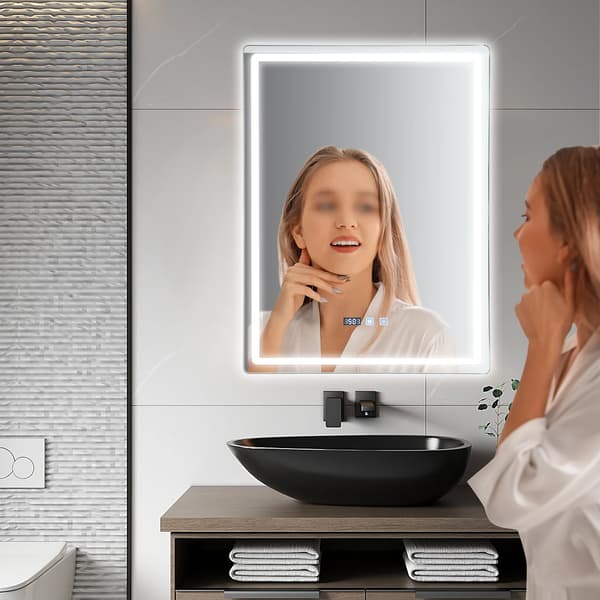 LED-badrumsspegel - Väggmonterad 50x70 cm - Dimmbar - Rektangulär - Imfri - Smart minnesfunktion - 6000/4000/2700K - Silver