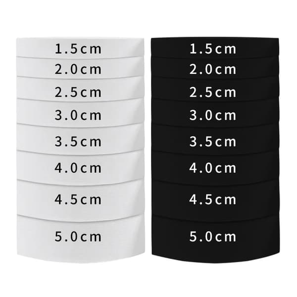 Elastisk syelastik - Fladt elastikbånd - Polyester - 3 mm bredt - 10 m - Sort - Til tøj og syning