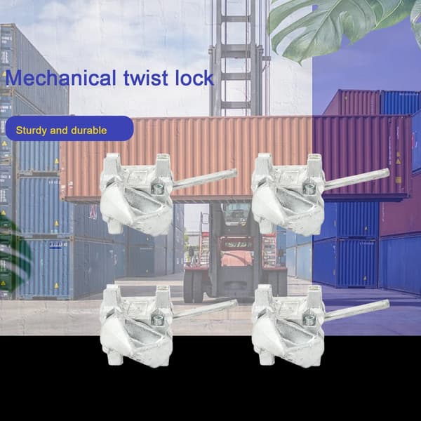 Twistlock för container - Manuell mekanisk - Justerbart - Galvaniserat - 4-pack