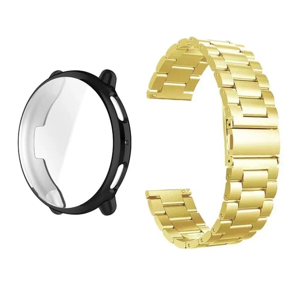 Smartwatch-rem - Active 2 - Rustfrit stål - Metalspænde - Sort-guld