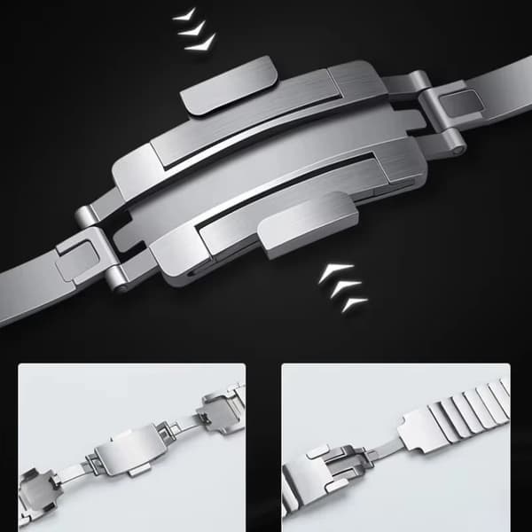 Klockarmband i rostfritt stål - För Stratos 2/3 - 22 mm - Silver - Spänne