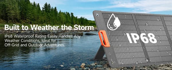 Bærbart solcellepanel - 200 W Foldbart solpanel - 17,6 V - 7,2 kg - 62,9 × 54 × 5 cm - Til camping og autocamper