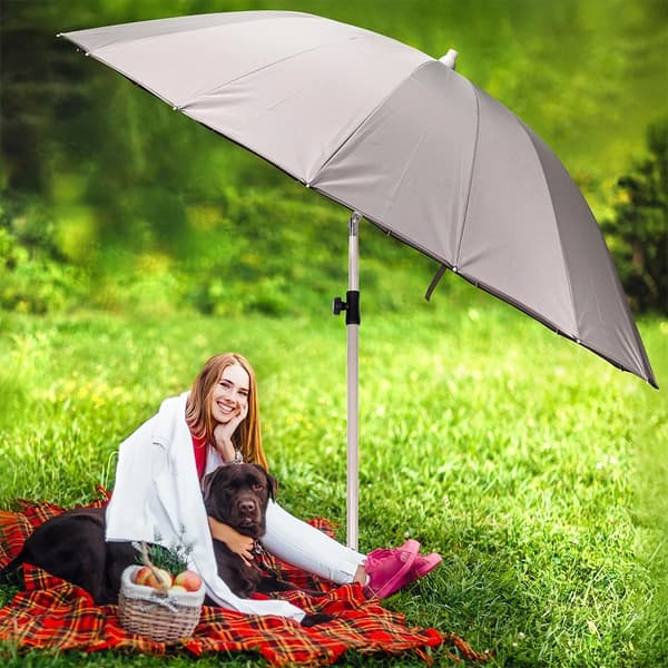 Haveparasol - Justerbart - 190 cm - Grå