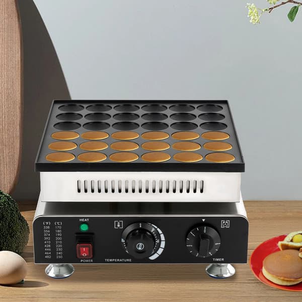 Vaffeljern - Waffle Maker - 900 W Effekt - Rustfrit stål - Kompakt bordmodel - Sort