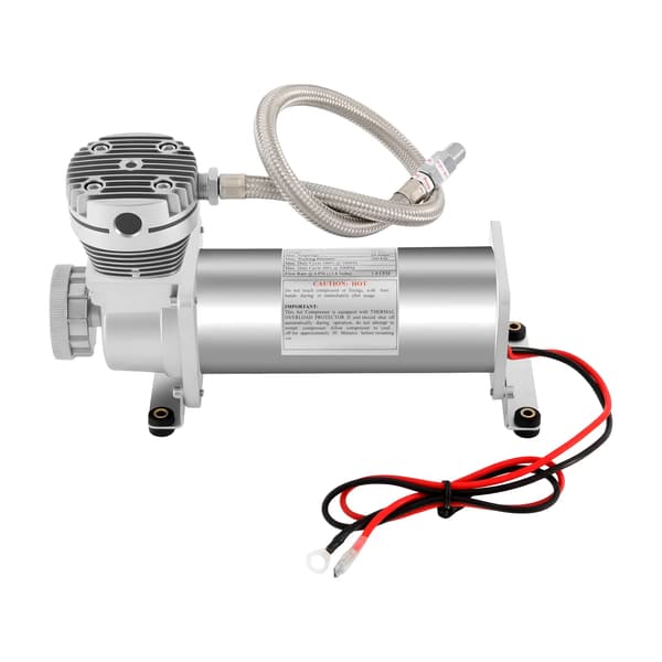Luftkompressor - 12 V DC Bilkompressor - 200 PSI Högtryck - 1,8 CFM Luftflöde - 200–300 W Effekt - För Däck & Luftfjädring - Silver