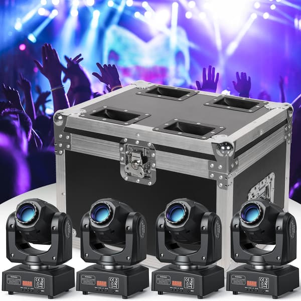 Flightcase til 4 Beam Moving Head-lamper - Robust Transportkasse - Til Scene og DJ - Sort