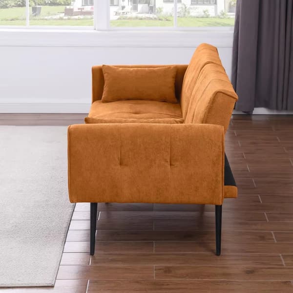 Futonsoffa - Bäddsoffa - 3-sits - U-formad - Fällbar - Tygklädsel - Europeisk stil - Orange