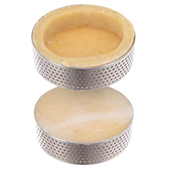 Tarteletforme - Bageringe - Perforerede - Rustfrit Stål - 7 cm - 6 stk.