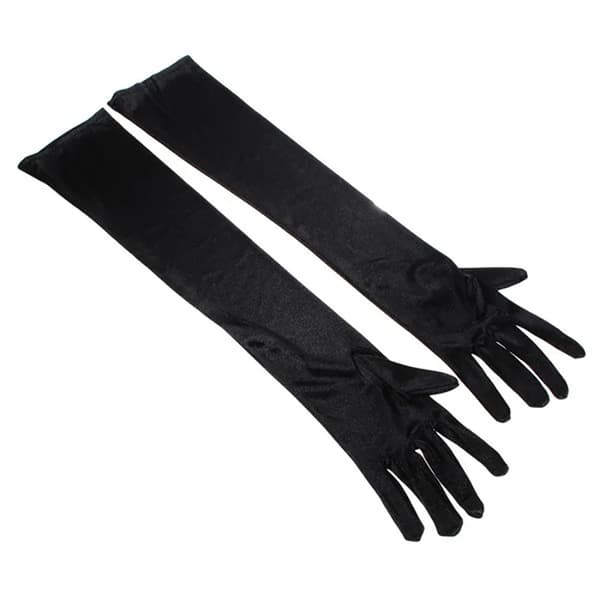 Bryllupshandsker til kvinder - Fingerløse - Polyester - Hæklet design - Lange 55 cm - Sorte
