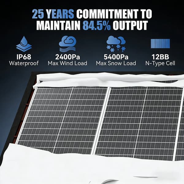 Solpanel - 100 W monokrystallinsk - Stiv solcellemodul - 24 % effektivitet - 12BB - 1 stk.