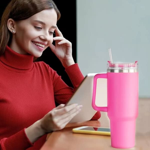 Termokop - Stor model - 1,2 l - Varmeisoleret - Pink