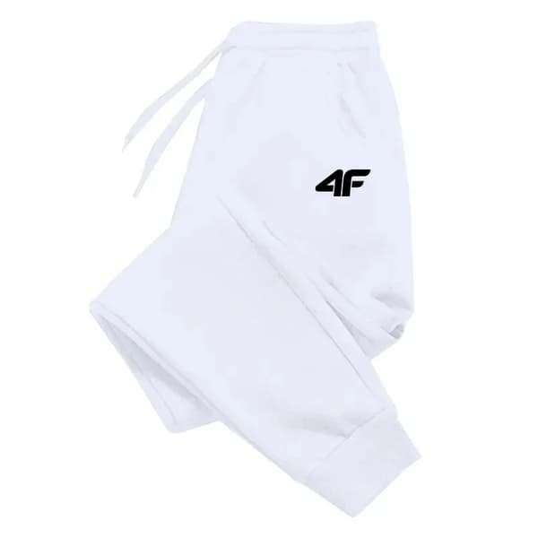 Herr mjukisbyxor - Joggingbyxor - Polyester - Elastisk Midja - Fickor - Vår Höst Vinter - Vit M
