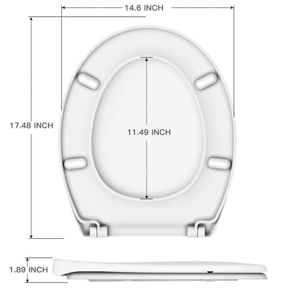 Toalettlock med sits - WC-sits - Soft close - Långsam stängning - Quick release - Enkel montering - Universal passform