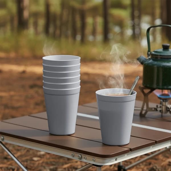Plastikkrus - 6 stk. - 300 ml - Grå