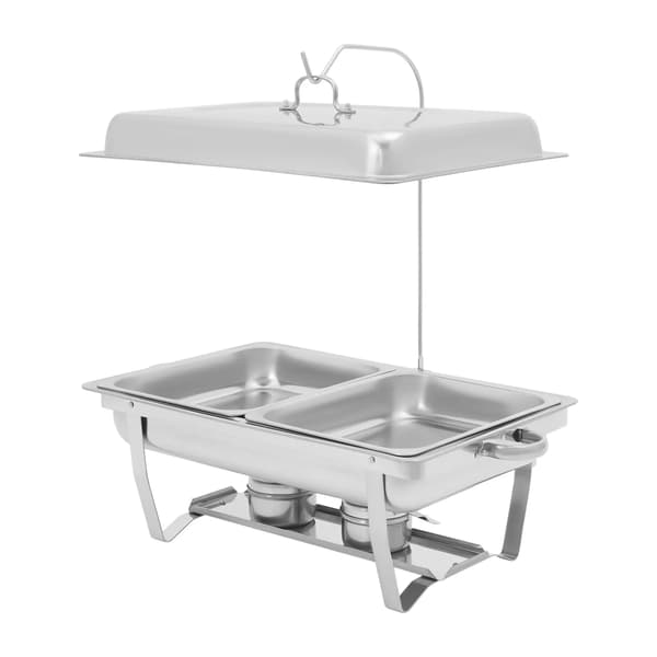 Chafing Dish Buffet Sæt - Buffetvarmer - Rustfrit Stål - Med Låg - Serveringsfad Til Catering, Fest, Restaurant