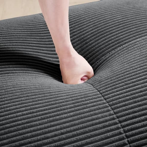 Soffa - 3-sitssoffa - Premium manchester - Halkfri - Ergonomiska armstöd - Elastisk klädsel - Grå