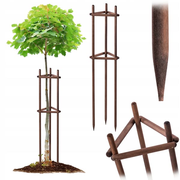 Växtstöd - Triangulär impregnerad trästolpe - För träd och buskar - Extra stark - 150 cm