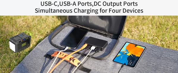 Bærbart solpanel - 80W foldbart solcellelader - 24% effektivitet - ETFE monokrystal - USB-C & USB-A - til camping autocamper nødstrøm