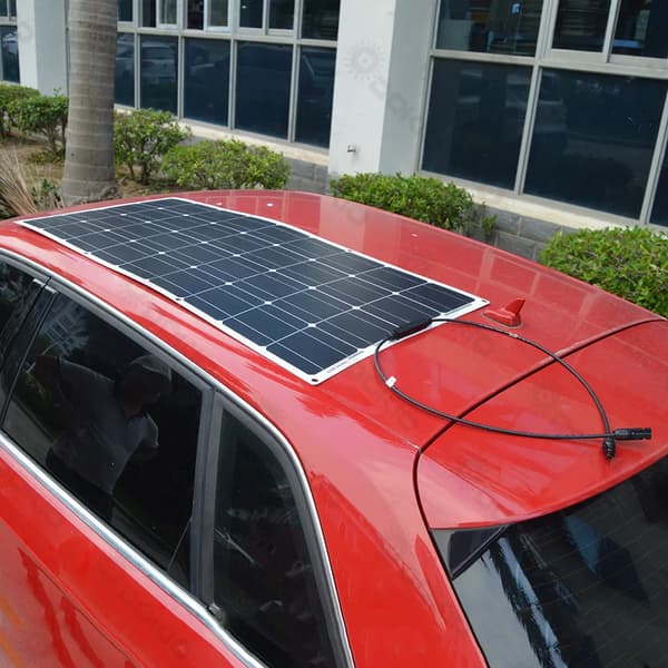 Solpanel Solcellepanel - Fleksibelt Solcellepanel - 200W Effekt - 18V - Monokrystallinsk ETFE - Til 12V Systemer - Autocamper & Båd - Lavendel