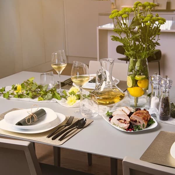 Hvid rektangulær glasplade - Serveringsfad - 28 x 21 cm