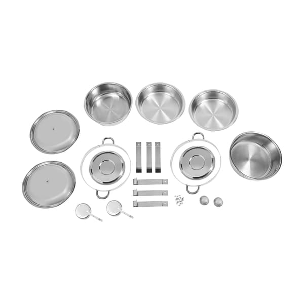 Chafing Dish Buffetsæt - Buffetvarmer - 2-delt - Rustfrit stål - Kapacitet 4,5 l - Med brænderholder