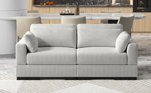 Soffa - 2-sits vardagsrumssoffa - Modern Stil - Sammetstyg - Tygsoffa för Hemmet - Bredd under 200 cm