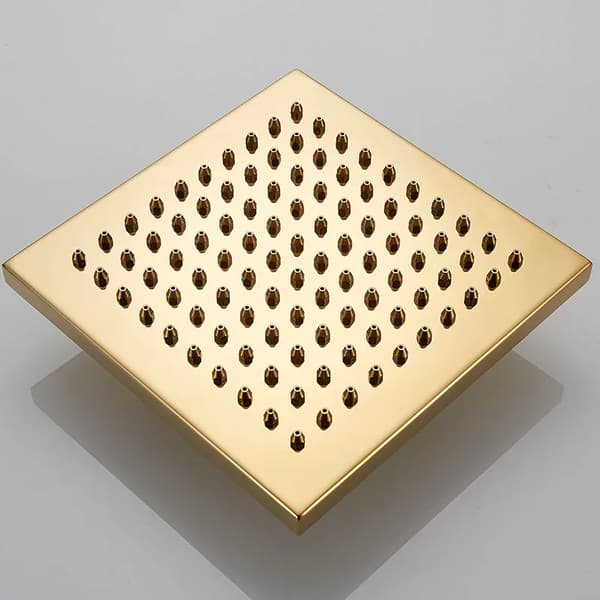 Luksus Brusersæt - Vægmonteret Regnbrusersystem - 20 cm Brusehoved - Messing Etgrebsblander - Håndbruser og Karstuds - Guld