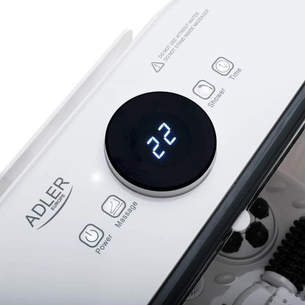 Fodspa-massager - AD2184 - Vandvarmer - LED-panel - Regnbruser - 4 massagevalser - Timer - Saltbeholder