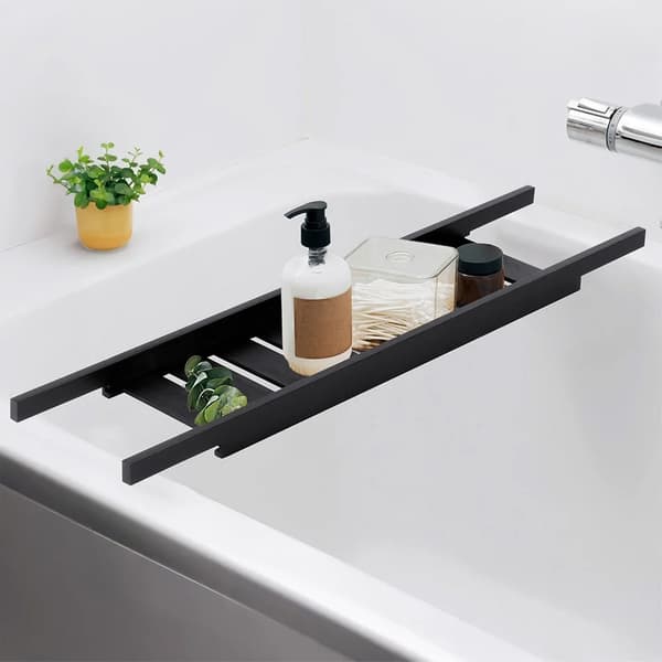 Badekarshylde - Badekarbakke - Bambus - 68 cm - Sort