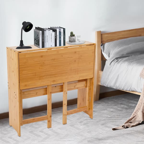Skrivbord - Datorbord - Rektangulär Form - Bambu-stomme - 83 x 54 x 76 cm - Montering Krävs - Ljusgrå