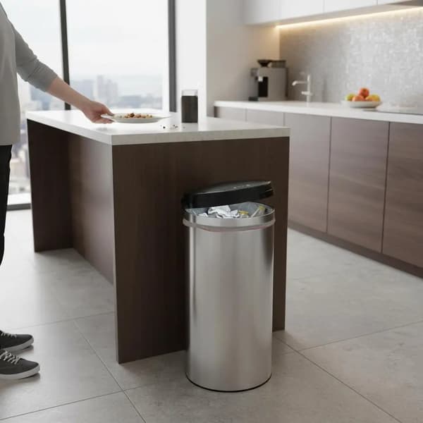 Automatisk sensor soptunna - Avfallshink 50 L - Rörelsesensor - Touchless - Tygmaterial - Armégrön