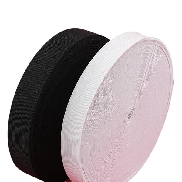 Elastisk syelastik - Fladt elastikbånd - Polyester - 3 mm bredt - 10 m - Sort - Til tøj og syning