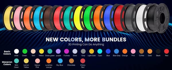 3D-printerfilament - PLA Plus - 1,75 mm - 10 kg - 10 Ruller - Sort - Jævnt Opviklet