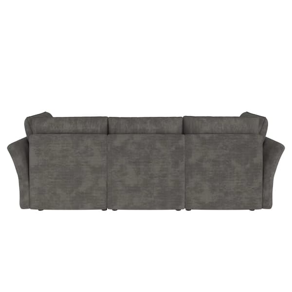 Modulär Molnsoffa - L-formad Hörnsoffa - 3 Sitsar - Chenilleklädsel - Förvaringspall - Modern Stil - Grå