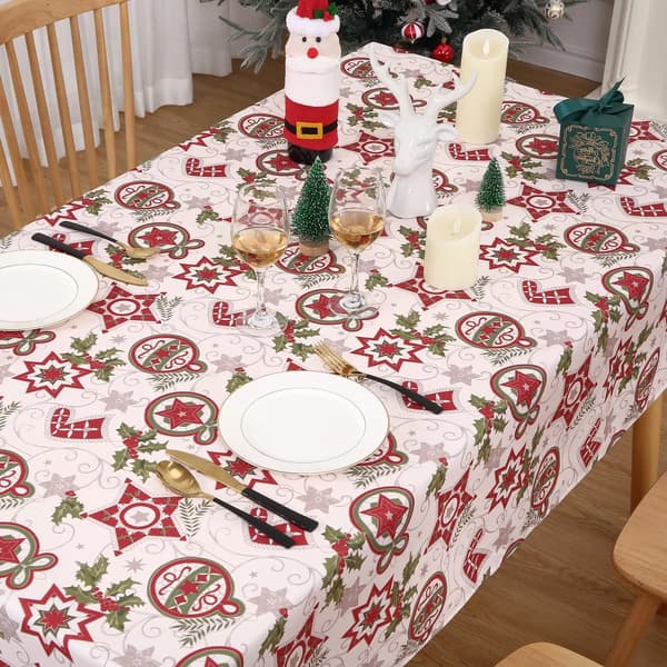 Julduk - Rektangulär - 132 × 200 cm - Vattentät - 100 % Polyester - Tryckt - Vita Stjärnor