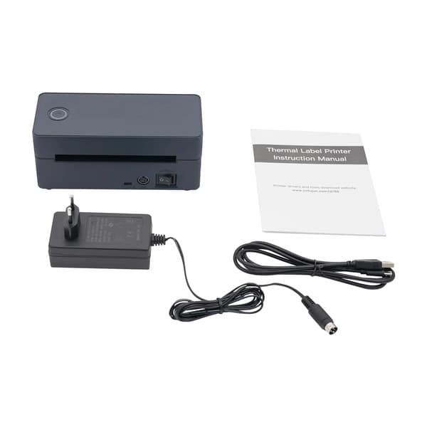 Etiketprinter - Termisk Printer - Bluetooth & USB - 101,6×152,4 mm - 10 sider/min - Bordmodel - EU-stik - Sort