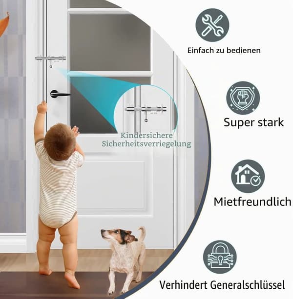 2-pack Dörrregel - Skjutregel - Rostfritt Stål - Skruvmontering - 16 cm