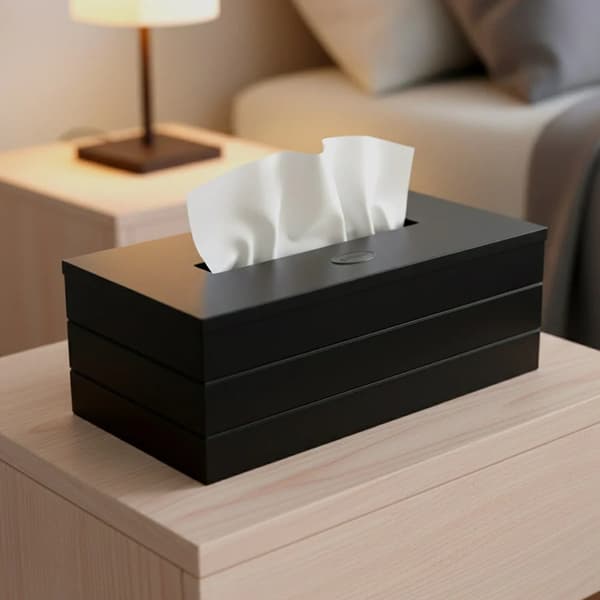 Tissueboks - Servietopbevaring - Træ - 25 x 13,5 x 9 cm - Sort