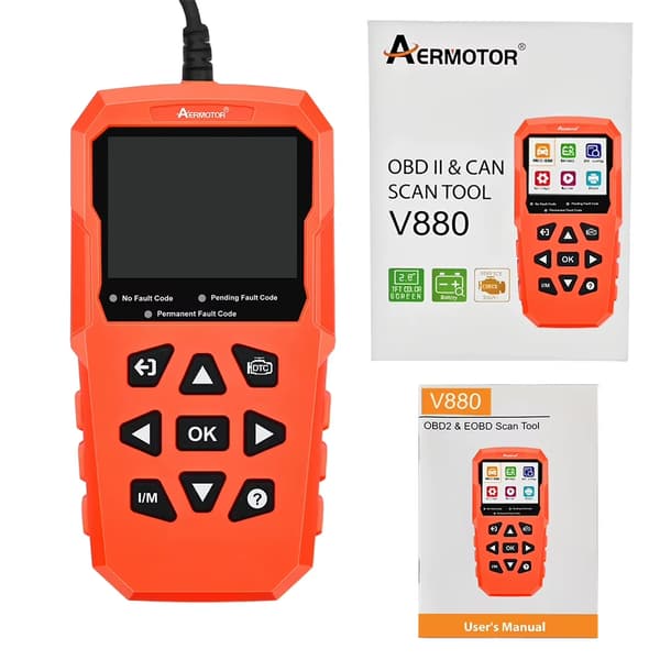 V880 OBD2-kodelæser - Diagnosescanner - Spansksproget - Læsning af Fejlkoder - Sletning af Fejlkoder - Live Data - Batterispændingstest