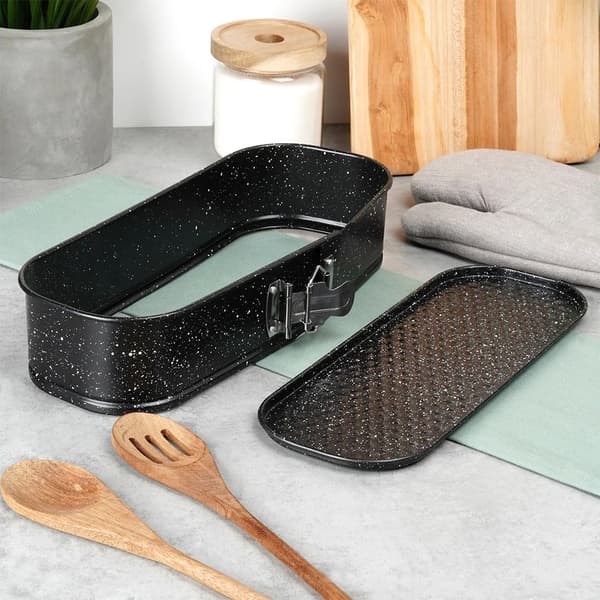 Brødform i granit - Bageform til brød - Metal - 31 x 12,5 x 6,5 cm - Sort
