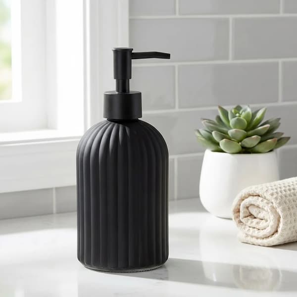 Sæbedispenser - Glas - 400 ml - Sort